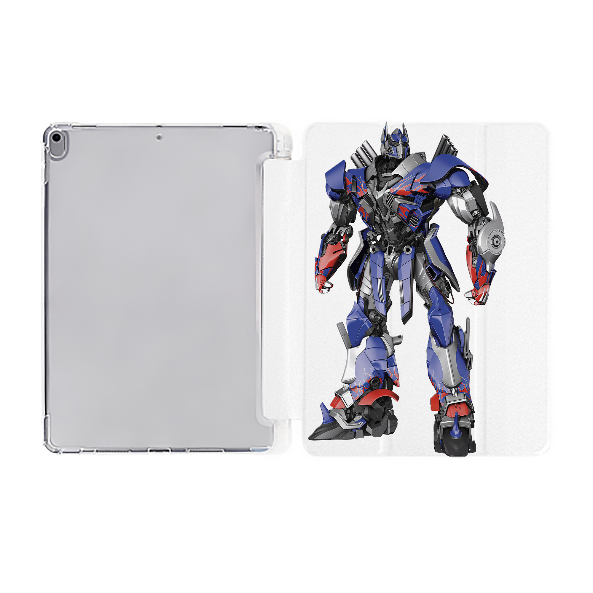（画像用） Transformers トランスフォーマー IPad ケース ペン収納付き 三つ折りスタンド PUレザー×シリコン 対応機種9.5/10.5/10.9インチ